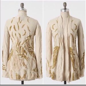 Anthropologie Guinevere Feather Cardigan